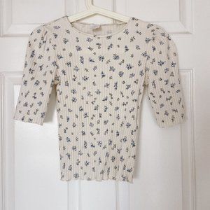 ZARA floral knitted top